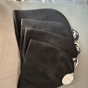 Classic Black Knit Beanie Set of 4
